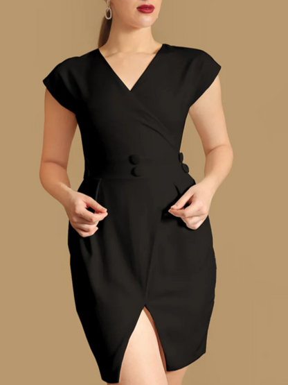 New Arrival Front Black Slit Dress
