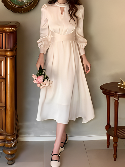 New Arrival Satin Beam Long Dress