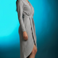 Party Fashion Asymmetrical Shimmer Wrap Dress