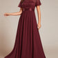Party Wear Patchwork Sequin A Line Burgundy Maxi Dress