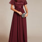 Party Wear Patchwork Sequin A Line Burgundy Maxi Dress