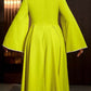 Party Wear Pleated Long Sleeve Zipper Dress