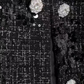 Party Wear Tweed Sequin Rhinestone Button Decor Blazer Jacket