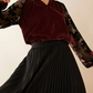 Party Wear Velvet Mesh Floral Top