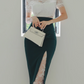 Polished White Lace Top With Skirt Co ord Set