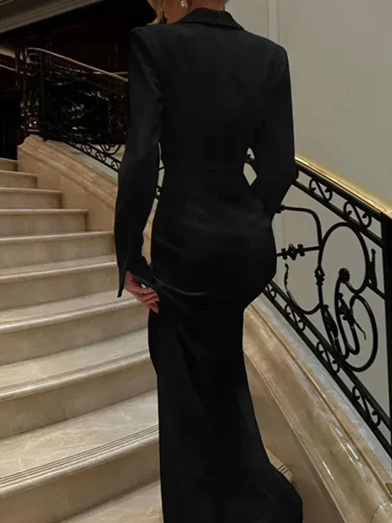 Premium Fashion Blazer Style Gown Evening Maxi Dress