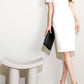 Premium Fashion Formal Wear White O Neck Bodycon Pencil Dress