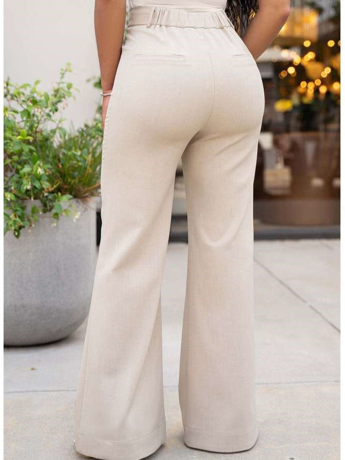 Premium Fashion Lapel Pleated Long Coat Beige Co ord Set