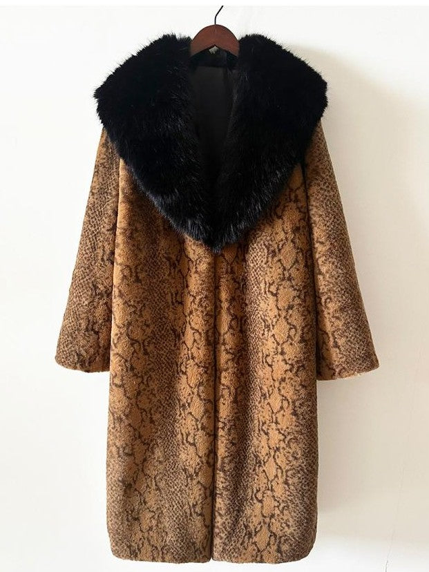 Premium Winter Fashion Snake Print Long Coat