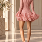 Pretty Button Decor Ruffle Mini Dress