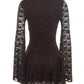 Pretty Lace V Neck Solid Ruffle Dress