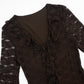 Pretty Lace V Neck Solid Ruffle Dress