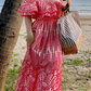 Pretty Off Shoulder Pink Cut Out Maxi Dress