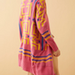 Winer Fashion Pretty Pink Geometric Long Sleeve Cardigan