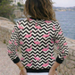 Quirky Flamingo Print White Sweatshirt