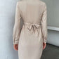 Simple Long Sleeve Khaki Dress