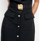 Simple Sleeveless Black Midi Dress