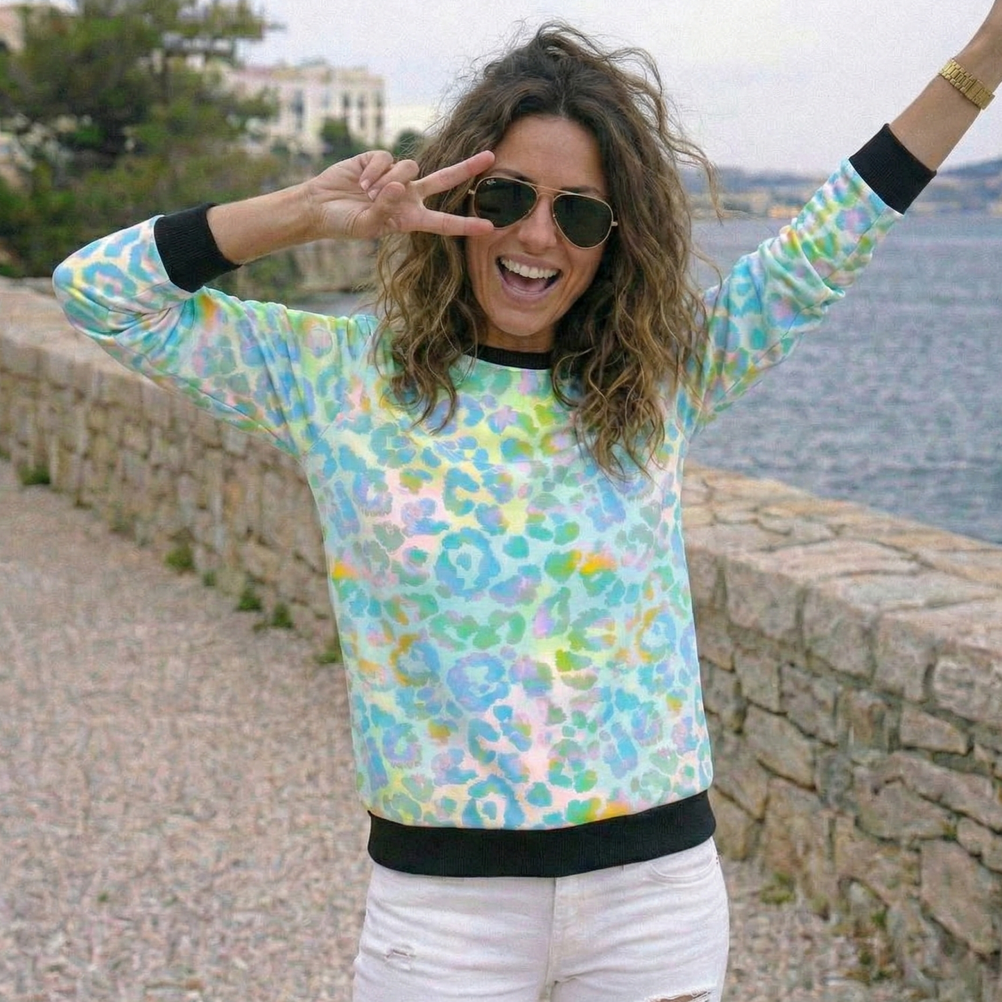 Smart Animal Print Multicoloured Sweatshirt