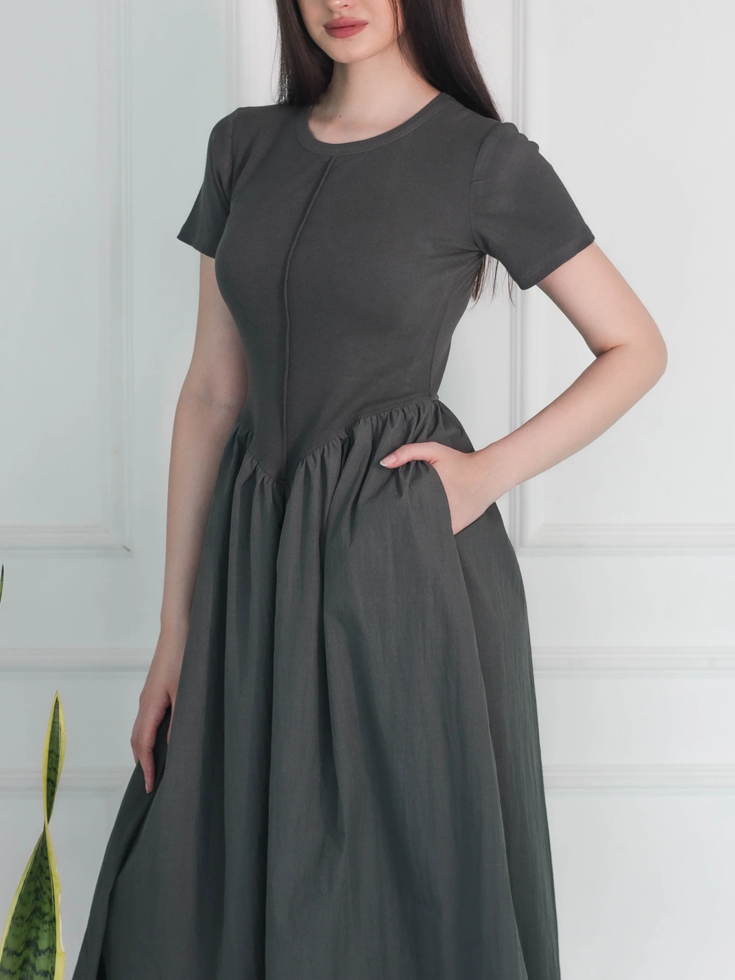 grey casual dress Smart Casual Charcoal Grey Dress – Stylesplash