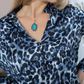 Smart Leopard Print Navy Blue Maxi Dress