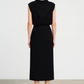 Smart Sleeveless Crop Top With High Waist Skirt Black Set