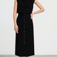 Smart Sleeveless Crop Top With High Waist Skirt Black Set