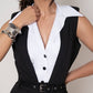 Formal Wear Sleeveless Formal Fashion Lapel Black Jumpsuit