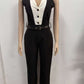 Formal Wear Sleeveless Formal Fashion Lapel Black Jumpsuit