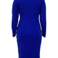 Smart Striped Bodycon Blue Midi Dress
