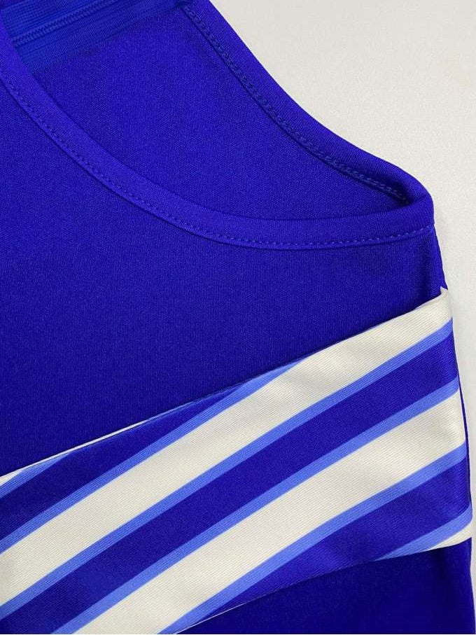 Smart Striped Bodycon Blue Midi Dress
