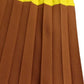 Smart Workwear Pleated Colorblock Long Sleeve Yellow Dress With Belt