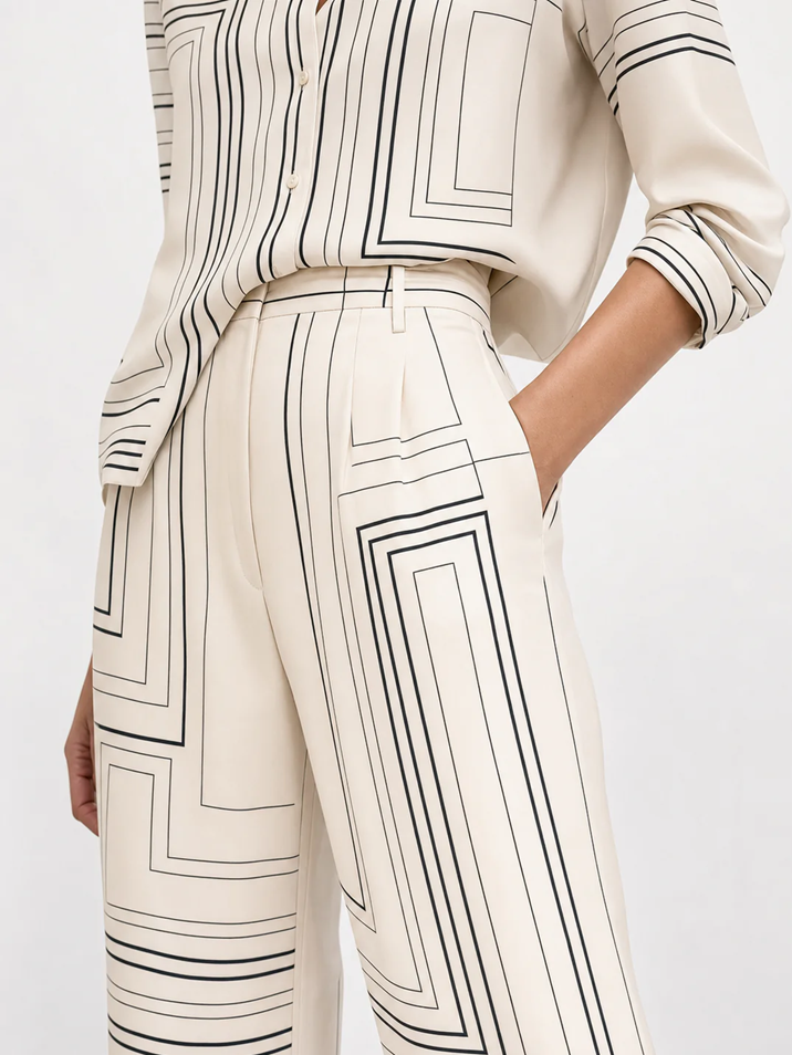 Soothing Grid Print Co Ord Set