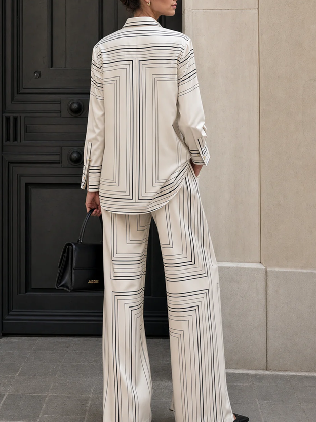 Soothing Grid Print Co Ord Set