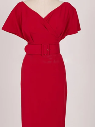 Sophisticated Bodycon Red Pencil Dress