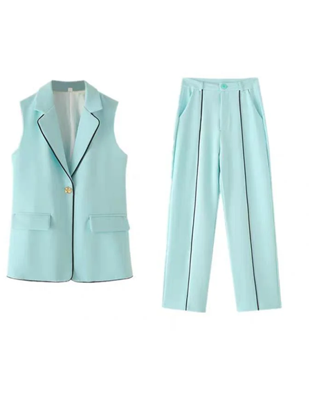 Sophisticated Long Vest Coat And Pant Set