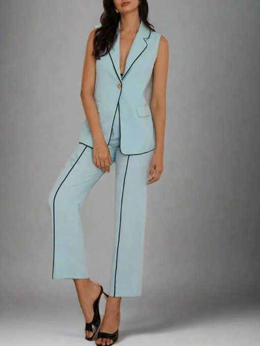 Sophisticated Long Vest Coat And Pant Set