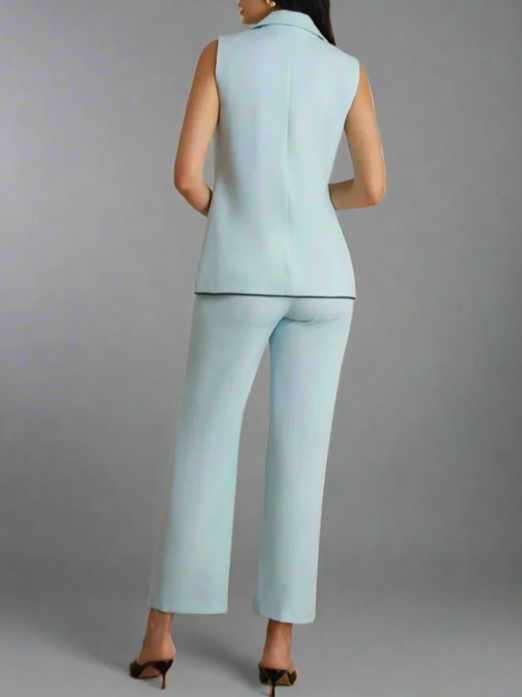 Sophisticated Long Vest Coat And Pant Set