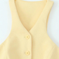 Sophisticated Sleeveless Vest Wasit Coat With Yellow Pencil Skirt Set