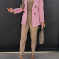 Sophisticated Fitted Tailored Solid Pink Blazer