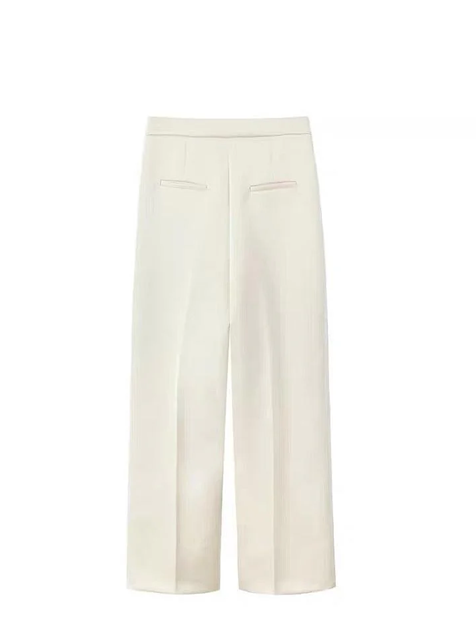Splendid Short Puff Blazer With Wide Leg Pants Set