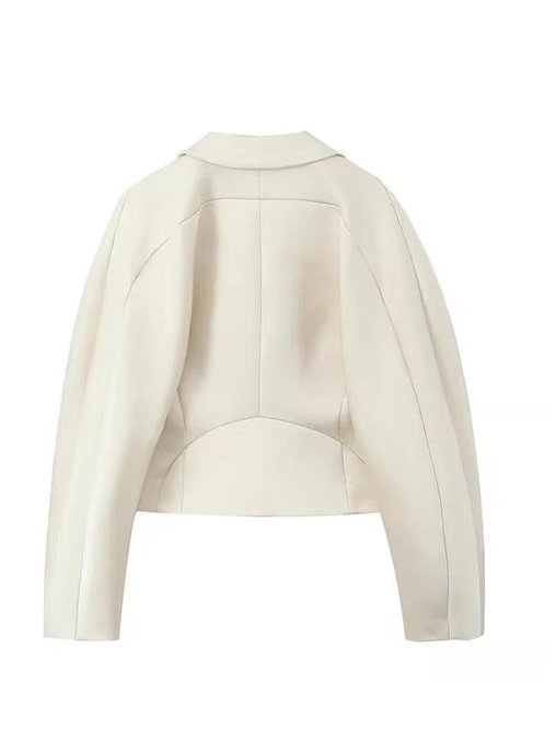 Splendid Short Puff Blazer With Wide Leg Pants Set