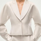 Splendid Short Puff Blazer With Wide Leg Pants Set