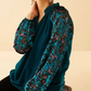 Stunning Blue Velvet Floral Top