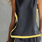 Stylish Contrast Loose Tank Top With Pants Set