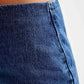 Stylish Denim Short Sleeve Fitted Skirt Set