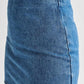 Stylish Denim Short Sleeve Light Blue Fitted Skirt Set