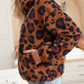 Stylish High Collar Animal Print  Winter Jacket