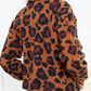 Stylish High Collar Animal Print  Winter Jacket