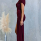 Stylish Party Wear Asymetric Ruched Mini Wine Red Dress
