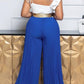 Stylish Pleated Ruffle Wide Leg Jumpsuit